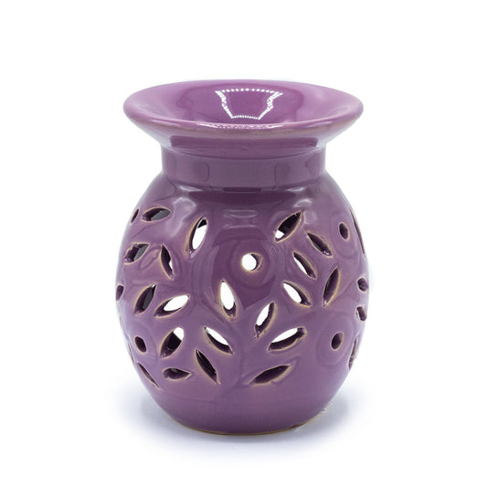 Floral Oil Burner - Lavender Various Shaped Ceramic Oil Burners - Bath Indulgence