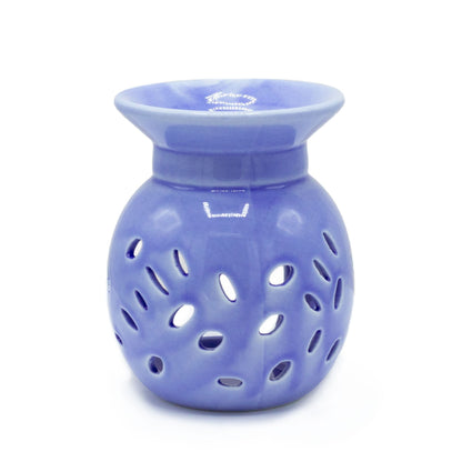 Floral Oil Burner - Lavender Various Shaped Ceramic Oil Burners - Bath Indulgence