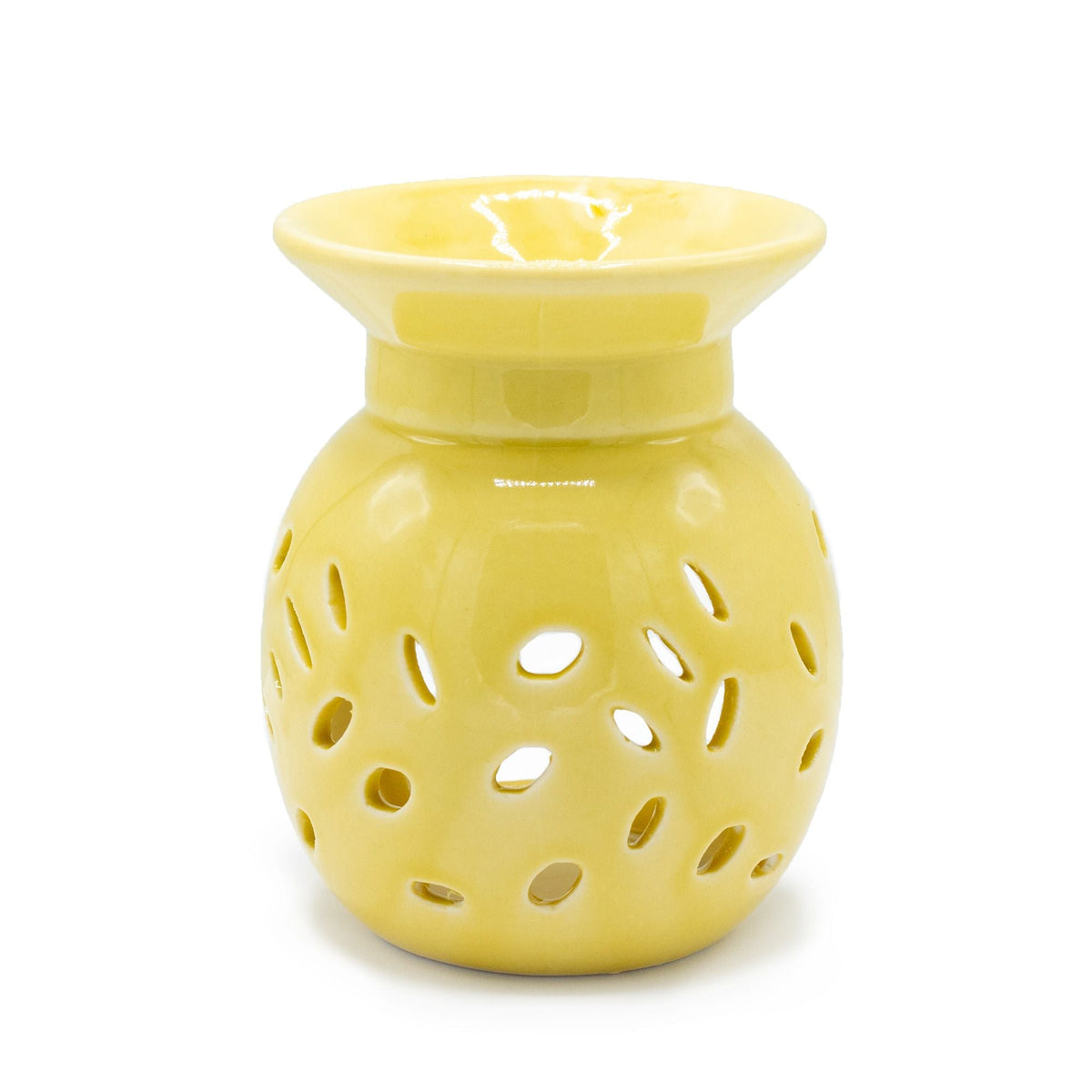 Floral Oil Burner - Yellow Various Shaped Ceramic Oil Burners - Bath Indulgence