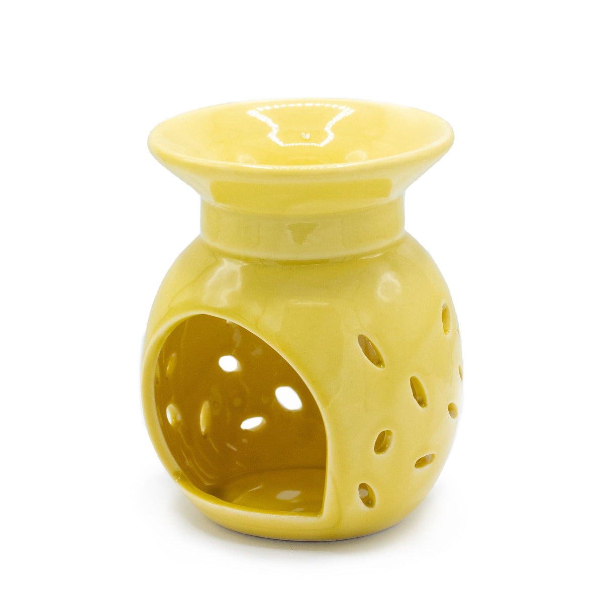 Floral Oil Burner - Yellow Various Shaped Ceramic Oil Burners - Bath Indulgence