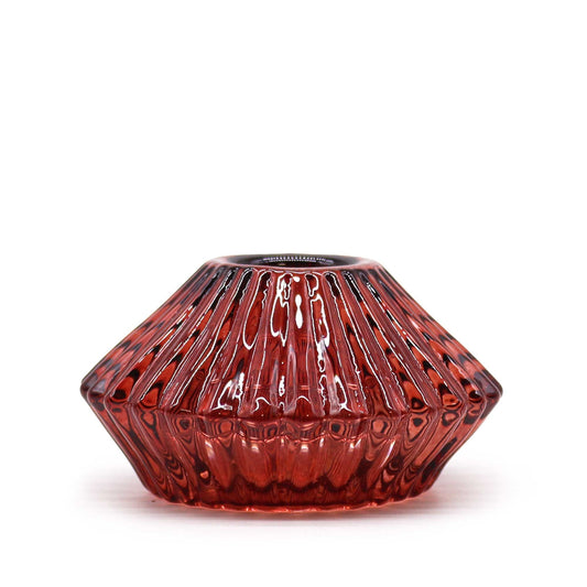 Flower Flip Dinner Candle / Tealight Holder - Vampire Red Glass Candle Holders & Jars - Bath Indulgence