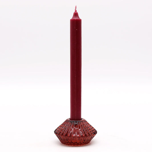 Flower Flip Dinner Candle / Tealight Holder - Vampire Red Glass Candle Holders & Jars - Bath Indulgence