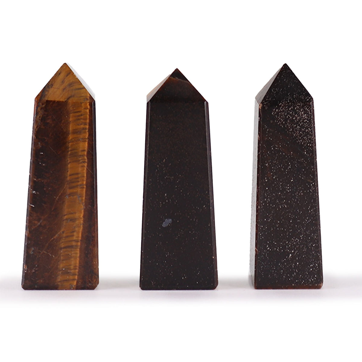Gemstone Obelisk Points approx 5cm - Tiger Eye Gemstone Obelisk Points - Bath Indulgence