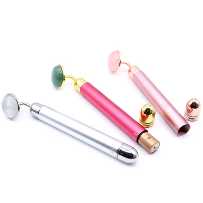 Gemstone Vibration Pad - Rock Quartz Gemstone Face Rollers - Bath Indulgence
