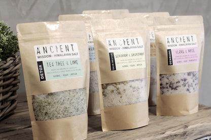 Geranium & Grapefruit Essential Oils + Vitamin E Oil Handmade Bath Salts 500g - Bath Indulgence