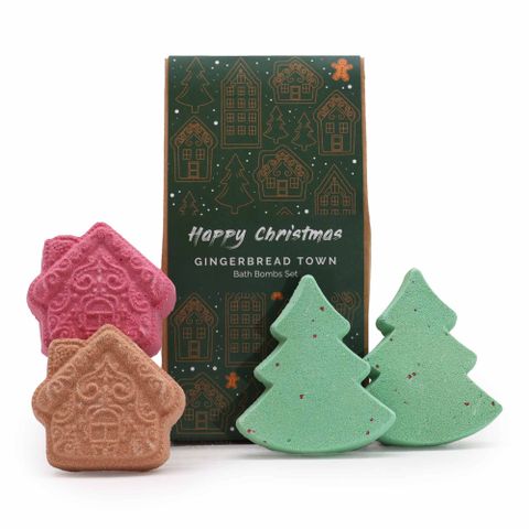 Gingerbread Town Christmas Bath Bomb Gift Pack - Bath Indulgence