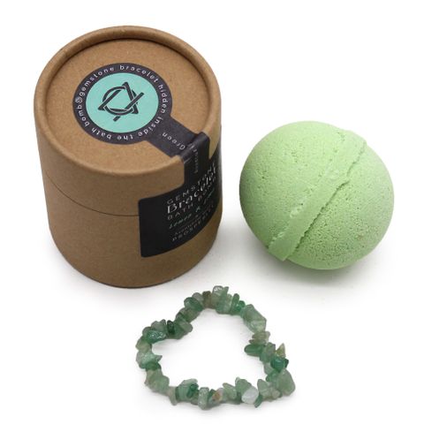 Green Aventurine Gem Bracelet Bath Bomb - Bath Indulgence