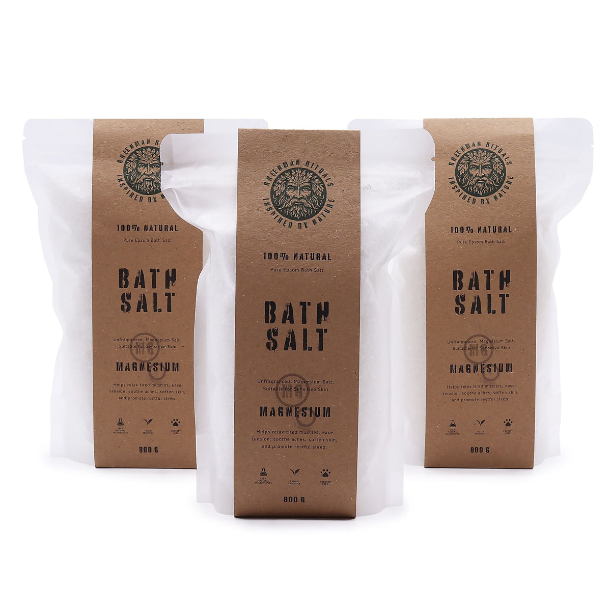 Greenman Rituals Magnesium Epsom Bath Salt – Pure Formula Greenman Rituals Bath Salts - Bath Indulgence