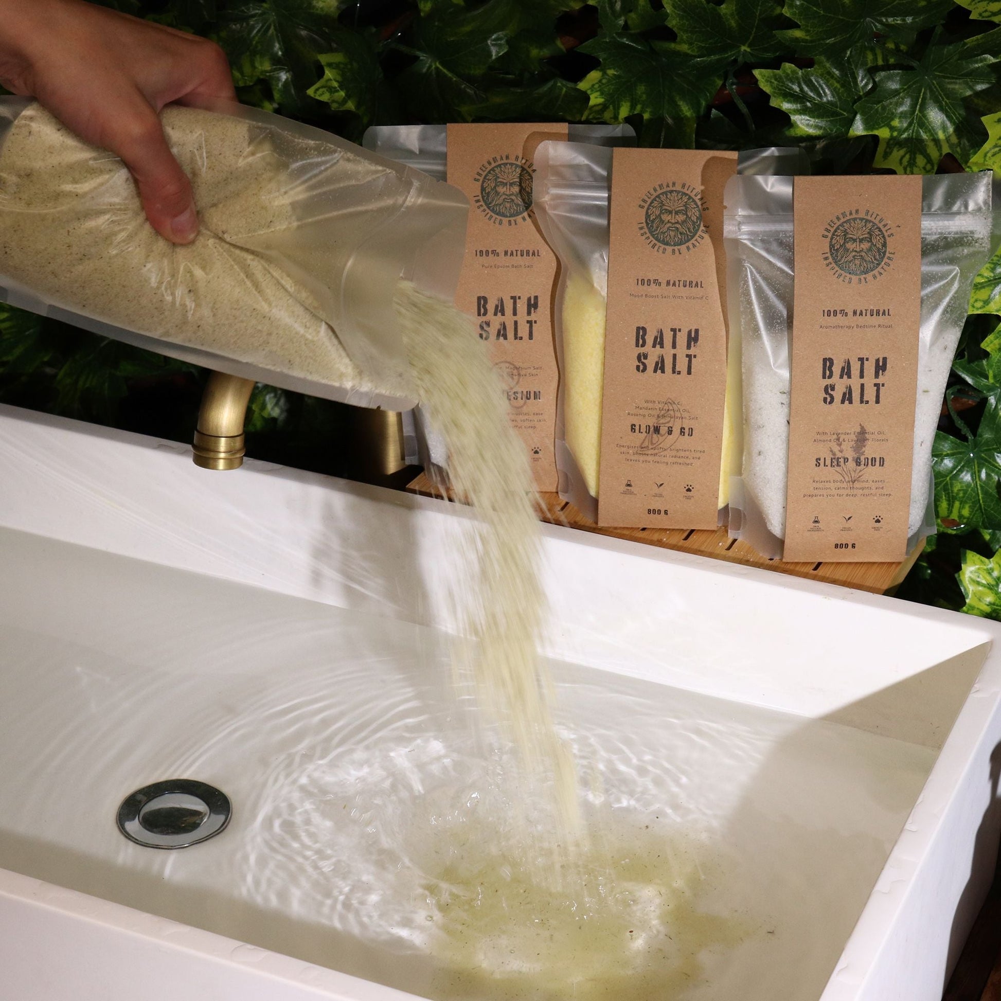 Greenman Rituals Menthol Aromatherapy Epsom Bath Salt – Recovery Greenman Rituals Bath Salts - Bath Indulgence