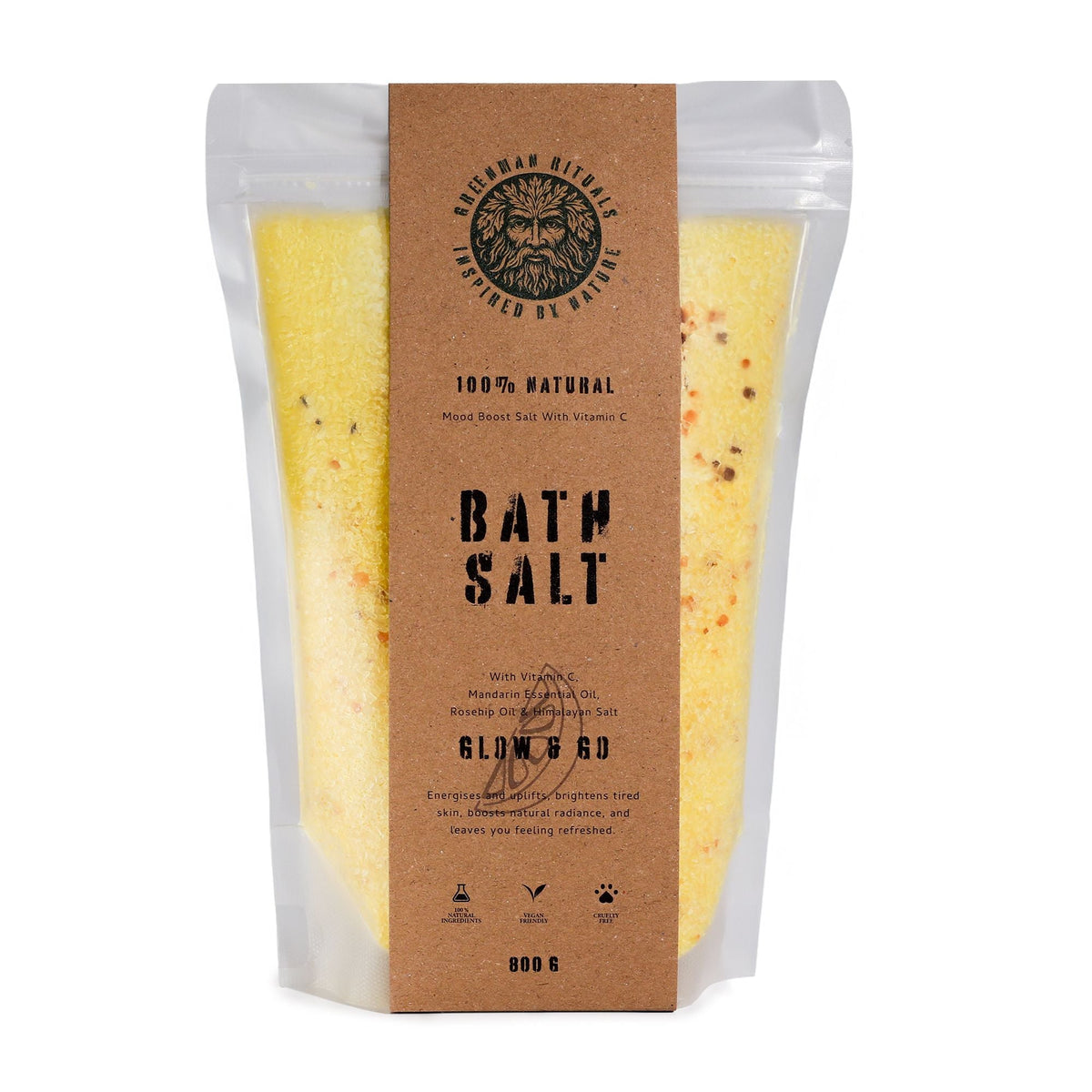 Greenman Rituals Vitamin C & Mandarin Epsom Bath Salt – Glow & Go Greenman Rituals Bath Salts - Bath Indulgence