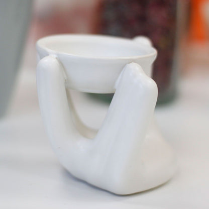 Helping Hand Oil Burner - White Cool Designs Oil Burners - Bath Indulgence