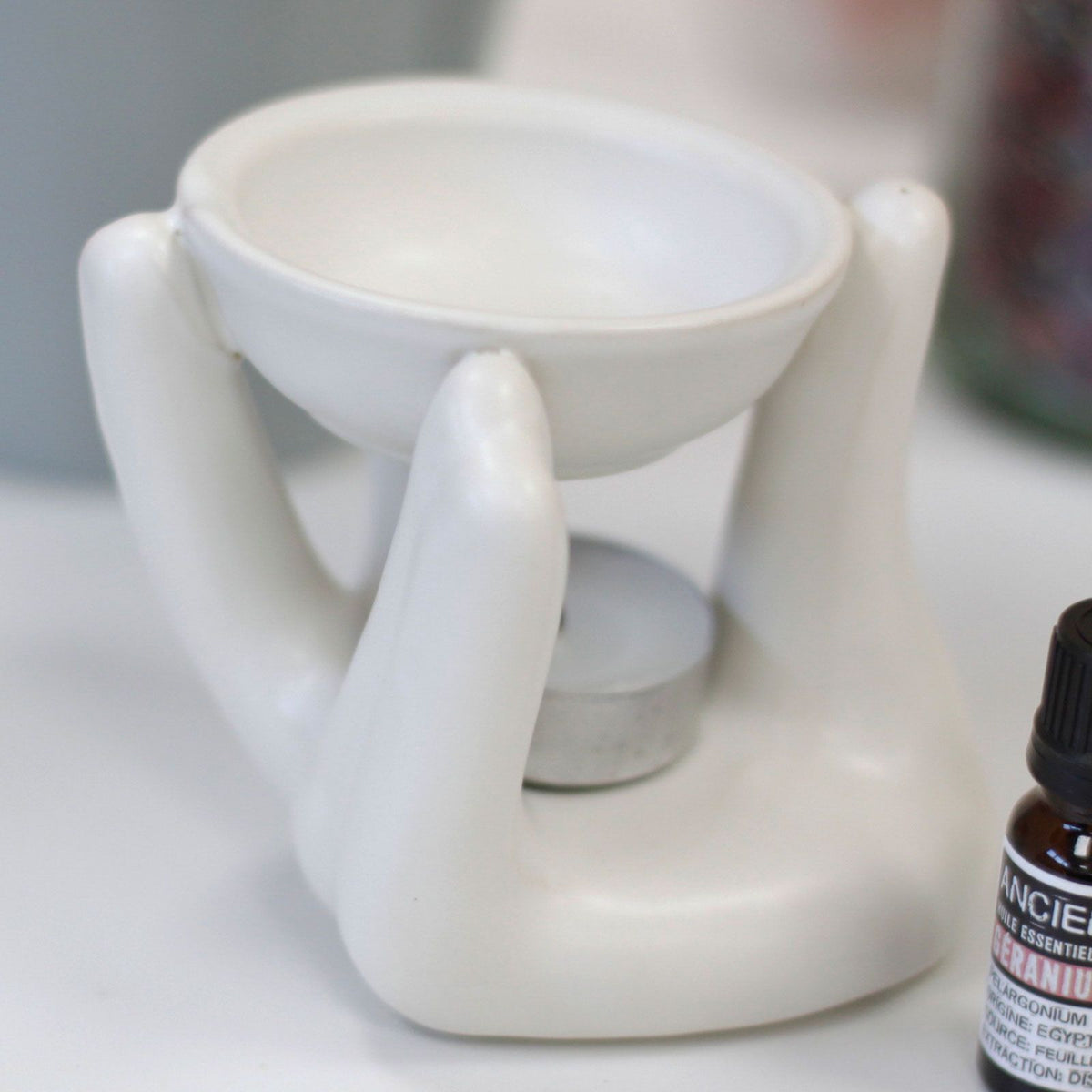 Helping Hand Oil Burner - White Cool Designs Oil Burners - Bath Indulgence