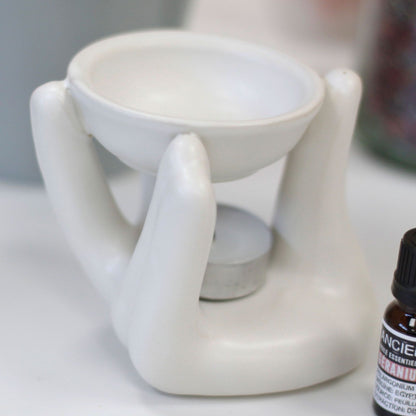 Helping Hand Oil Burner - White Cool Designs Oil Burners - Bath Indulgence