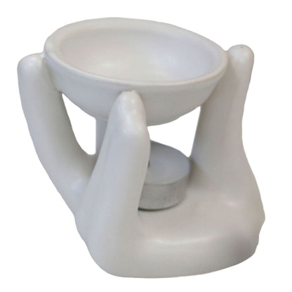 Helping Hand Oil Burner - White Cool Designs Oil Burners - Bath Indulgence