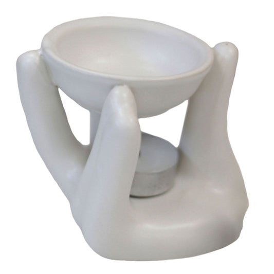 Helping Hand Oil Burner - White Cool Designs Oil Burners - Bath Indulgence