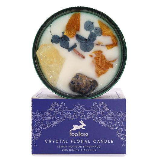 Hop Hare Crystal Magic Flower Candle - The Sun Hop Hare Crystal Magic Flower Candles - Bath Indulgence