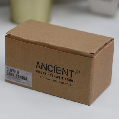 Large Box - Spiced South Sea Lime Concrete Wooden Wick Candle - Bath Indulgence