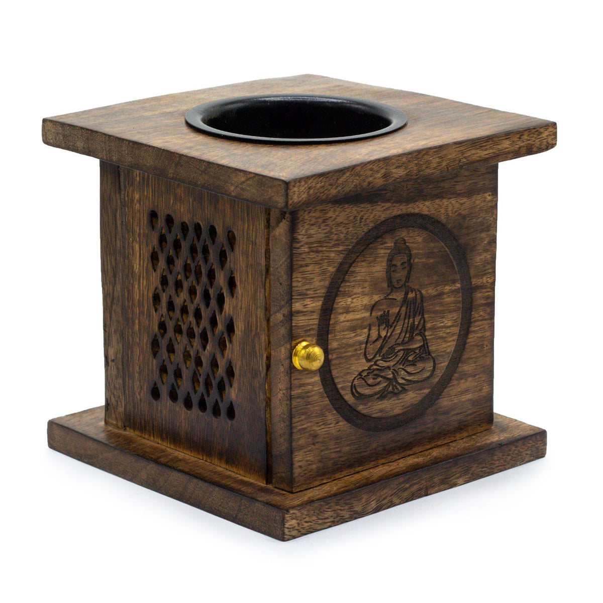 Large Mango Box Burner - Buddha Mango Wood Oil Burners - Bath Indulgence