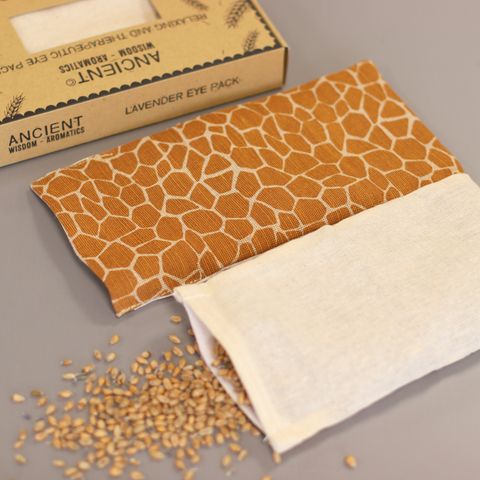 Lavender Natural Cotton and Juco Eye Pillow in Gift Box - Madagascar Giraffe Eye Pillow With Gift Box - Bath Indulgence