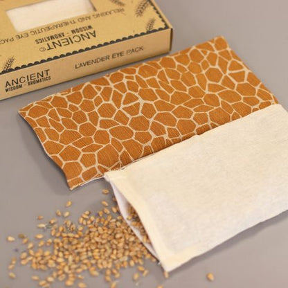 Lavender Natural Cotton and Juco Eye Pillow in Gift Box - Madagascar Giraffe Eye Pillow With Gift Box - Bath Indulgence