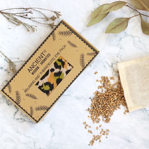 Lavender Natural Cotton and Juco Eye Pillow in Gift Box - Night Leopard Eye Pillow With Gift Box - Bath Indulgence