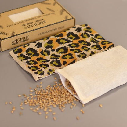 Lavender Natural Cotton and Juco Eye Pillow in Gift Box - Night Leopard Eye Pillow With Gift Box - Bath Indulgence