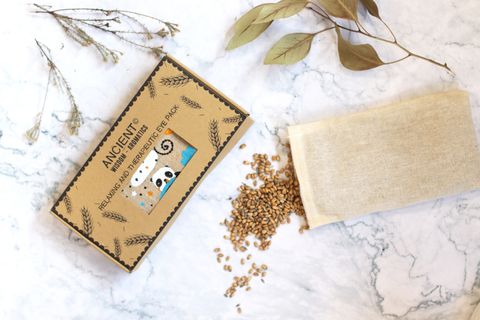 Lavender Natural Cotton and Juco Eye Pillow in Gift Box - Sleepy Panda Eye Pillow With Gift Box - Bath Indulgence