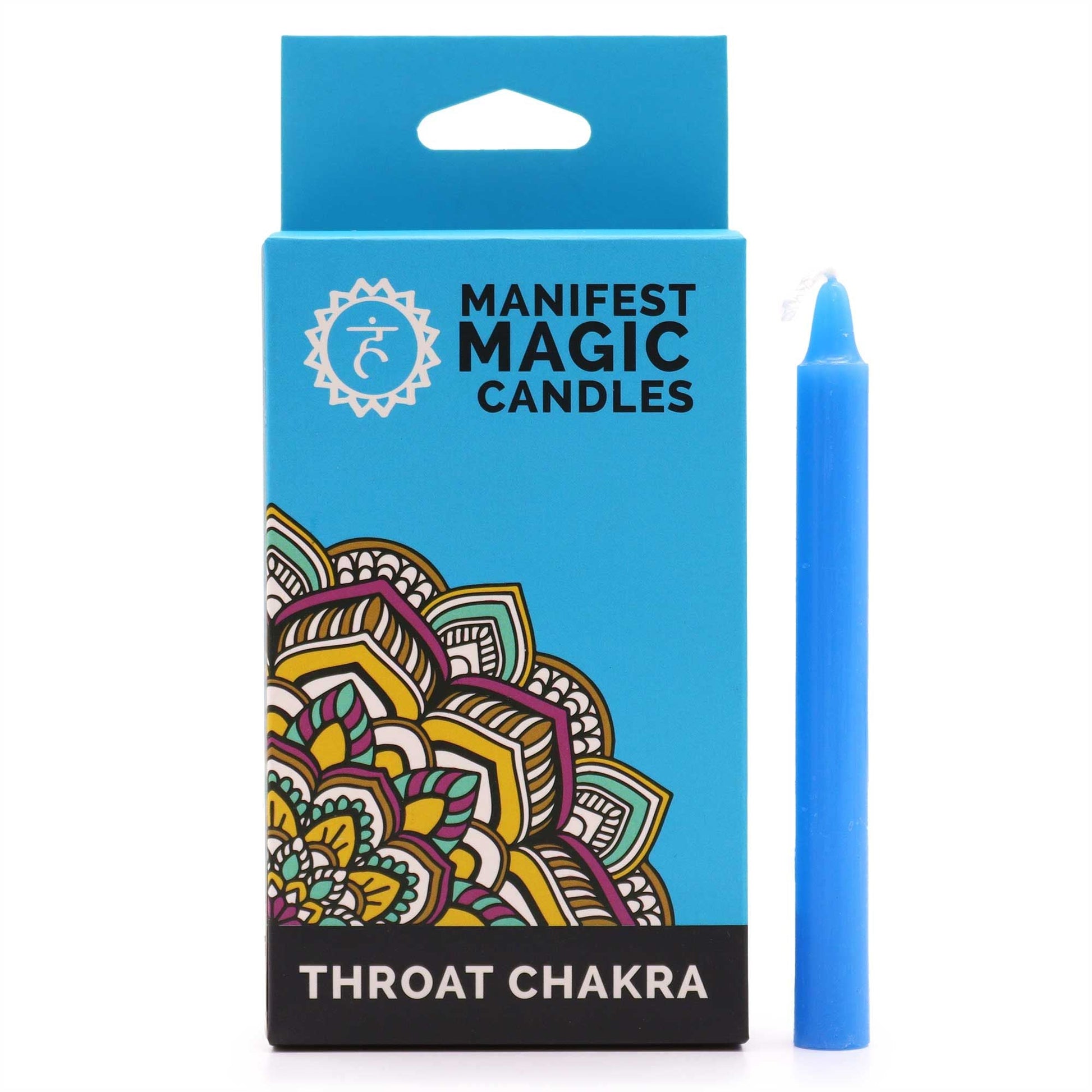 Manifest Magic Candles (pack of 12) - Blue - Throat Chakra Magic Candles for Manifestation - Bath Indulgence
