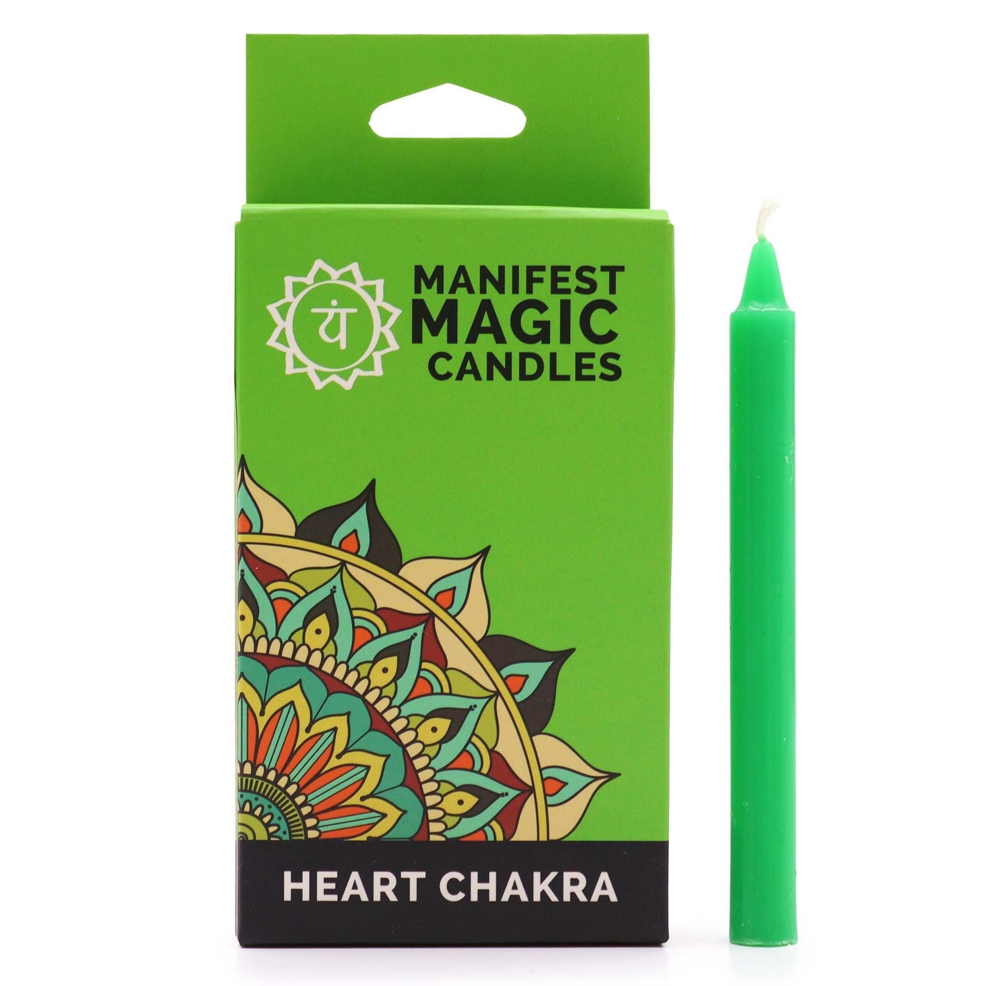 Manifest Magic Candles (pack of 12) - Green - Heart Chakra Magic Candles for Manifestation - Bath Indulgence