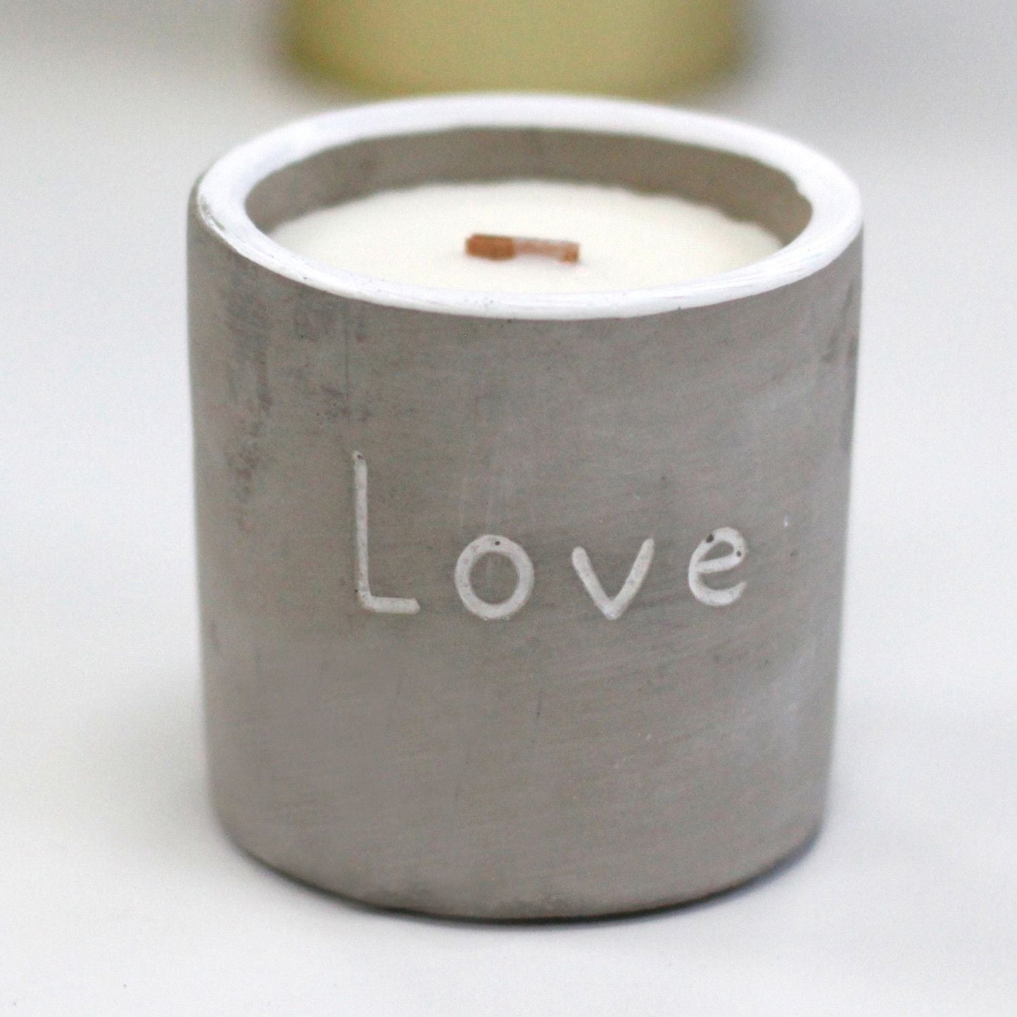 Med Pot - Love - Purple Fig & Casis Concrete Wooden Wick Candle - Bath Indulgence