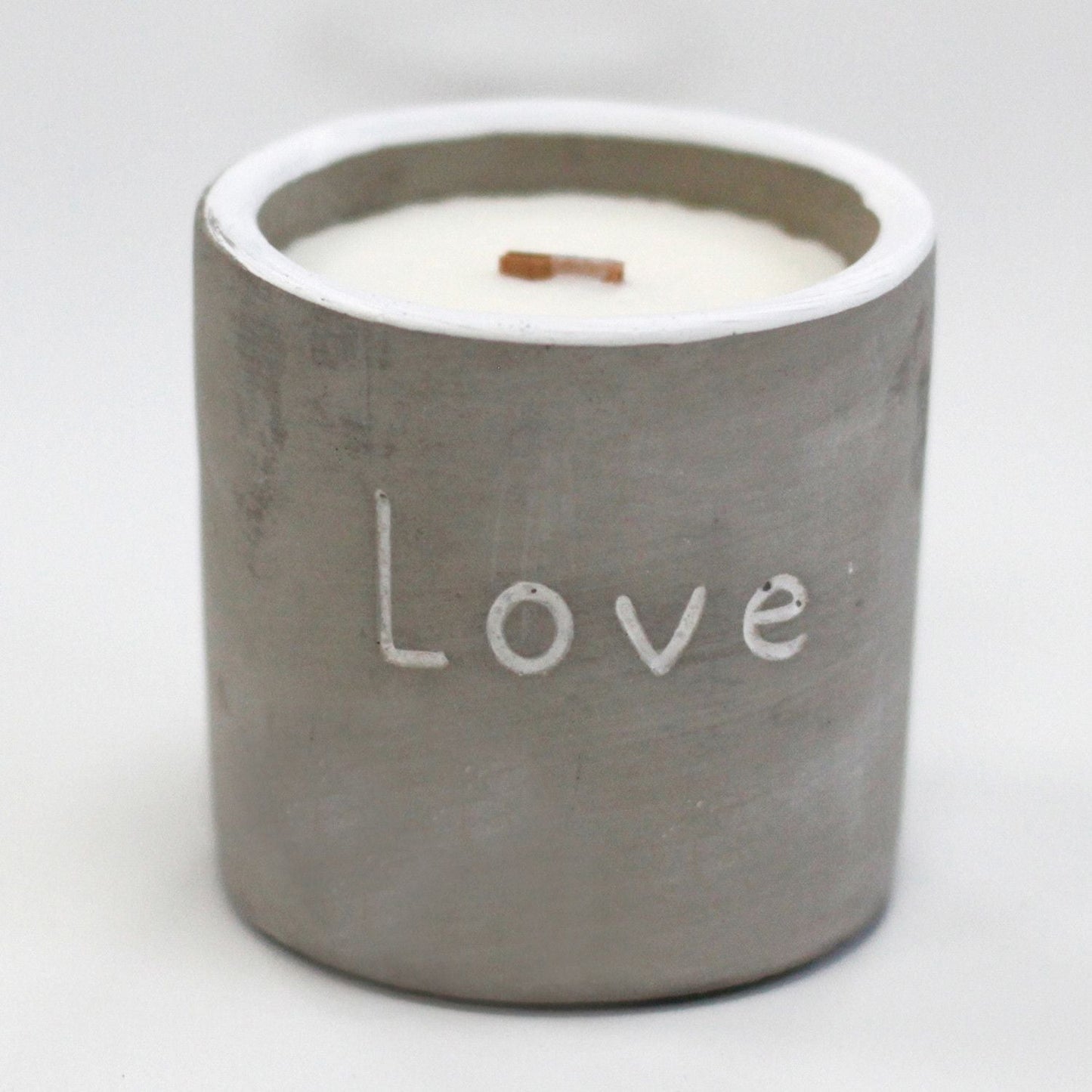 Med Pot - Love - Purple Fig & Casis Concrete Wooden Wick Candle - Bath Indulgence