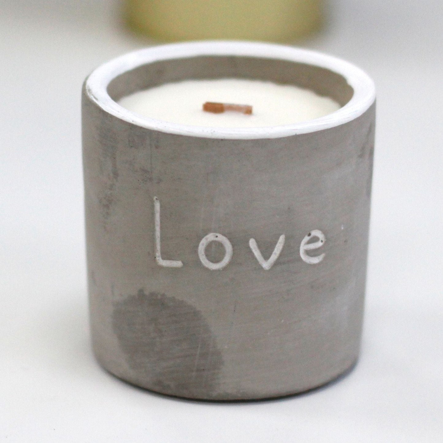 Med Pot - Love - Purple Fig & Casis Concrete Wooden Wick Candle - Bath Indulgence