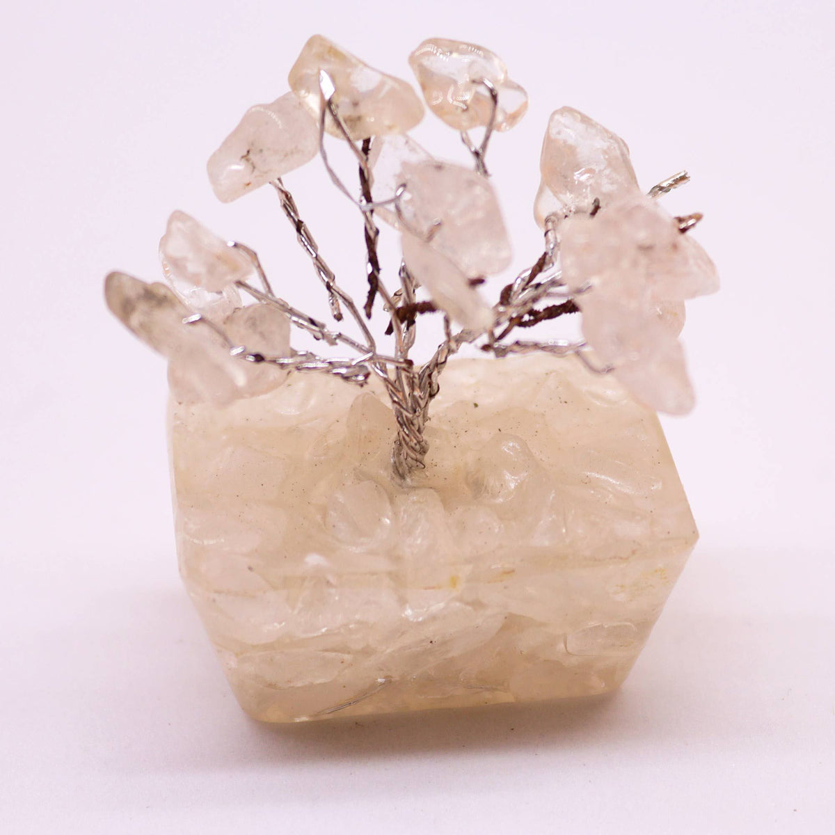 Mini Gemstone Tree On Orgonite Base - Rock Quartz (15 stones) Mini Gemstone Trees - Bath Indulgence