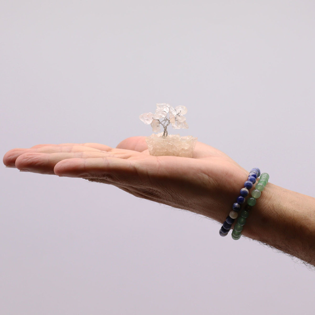 Mini Gemstone Tree On Orgonite Base - Rock Quartz (15 stones) Mini Gemstone Trees - Bath Indulgence