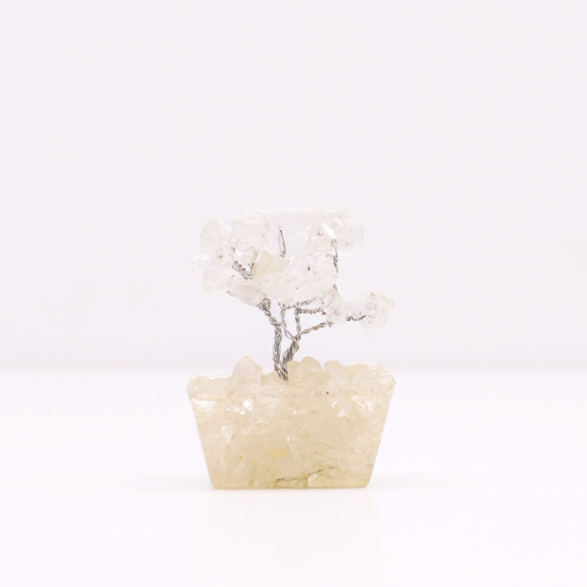 Mini Gemstone Tree On Orgonite Base - Rock Quartz (15 stones) Mini Gemstone Trees - Bath Indulgence