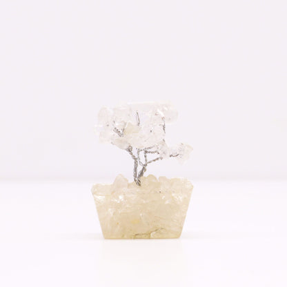 Mini Gemstone Tree On Orgonite Base - Rock Quartz (15 stones) Mini Gemstone Trees - Bath Indulgence