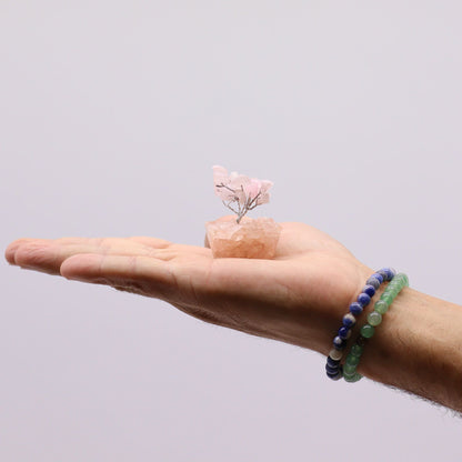 Mini Gemstone Tree On Orgonite Base - Rose Quartz (15 stones) Mini Gemstone Trees - Bath Indulgence