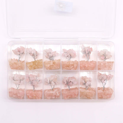 Mini Gemstone Tree On Orgonite Base - Rose Quartz (15 stones) Mini Gemstone Trees - Bath Indulgence