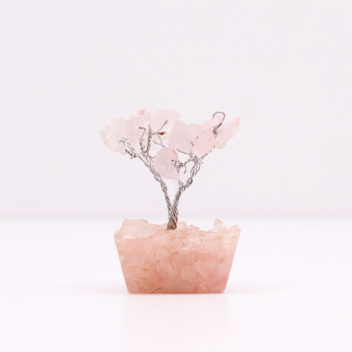 Mini Gemstone Tree On Orgonite Base - Rose Quartz (15 stones) Mini Gemstone Trees - Bath Indulgence