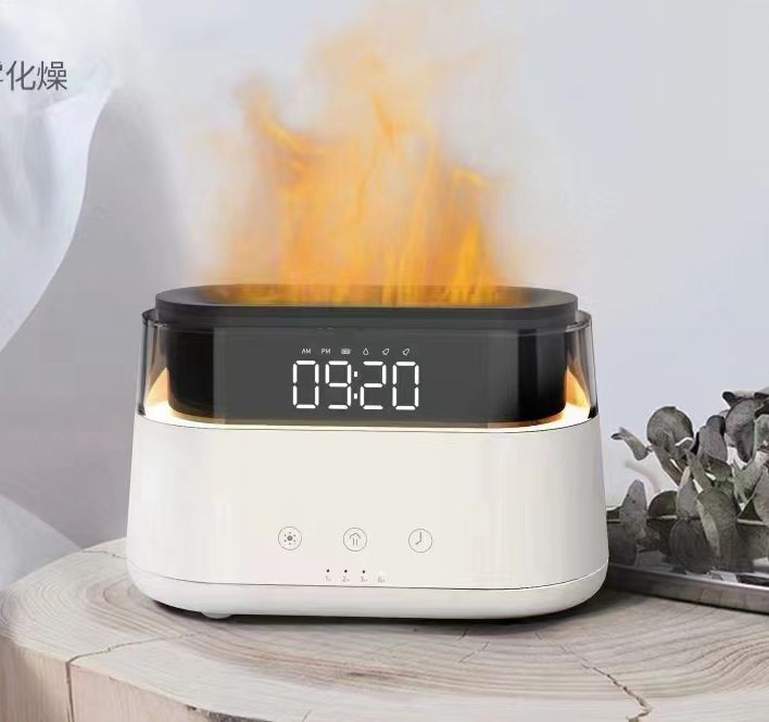 Modern Aroma Diffuser - LED Clock - USB - C - Flame Effect Aroma Diffusers - Bath Indulgence
