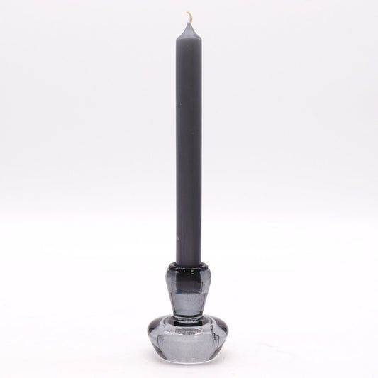 Mushroom Flip Dinner Candle / Tealight Holder - Midnight Grey Glass Candle Holders & Jars - Bath Indulgence