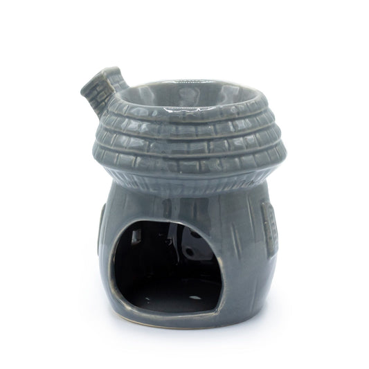 Mushroom House Oil Burner - Grey Various Shaped Ceramic Oil Burners - Bath Indulgence