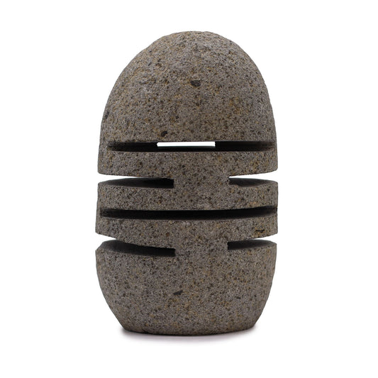 Natural Riverstone Candle Holder - Standing Stone Cut Riverside Stone Candle Holders - Bath Indulgence