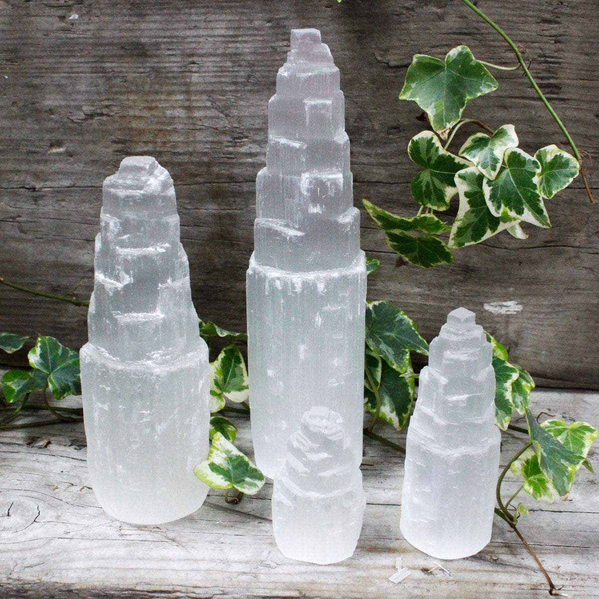Natural Selenite Tower - 20 cm Selenite Towers - Bath Indulgence