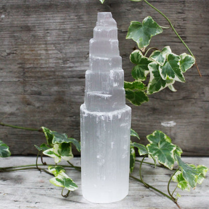 Natural Selenite Tower - 20 cm Selenite Towers - Bath Indulgence