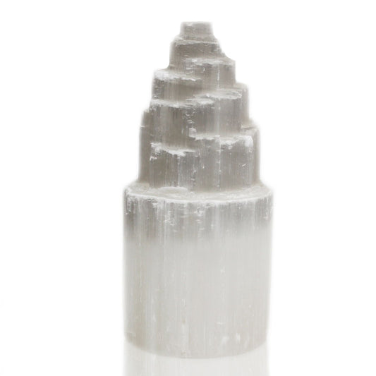 Natural Selenite Tower Lamp - 20 cm Natural Selenite Tower Lamp - Bath Indulgence