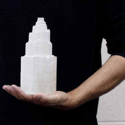 Natural Selenite Tower Lamp - 20 cm Natural Selenite Tower Lamp - Bath Indulgence