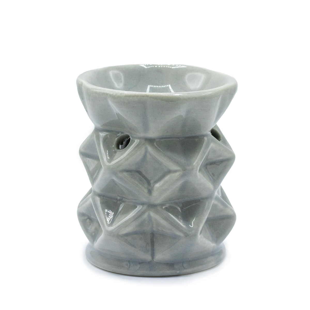 Oil Burner Geometric - Grey Various Shaped Ceramic Oil Burners - Bath Indulgence