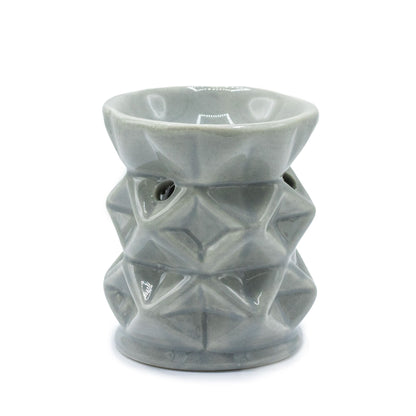 Oil Burner Geometric - Grey Various Shaped Ceramic Oil Burners - Bath Indulgence