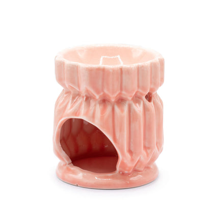 Oil Burner Geometric - Pink Various Shaped Ceramic Oil Burners - Bath Indulgence